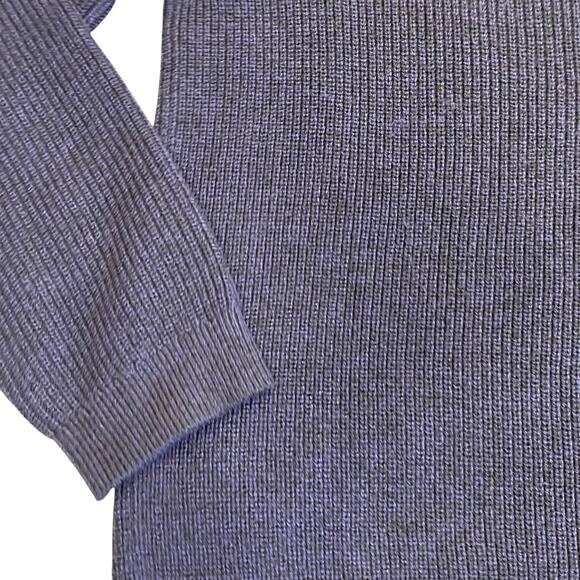 Ted Baker Sz 4 / Large Rossi Textured Knitted Crewneck Sweater Heathered Navy - Picture 13 of 16